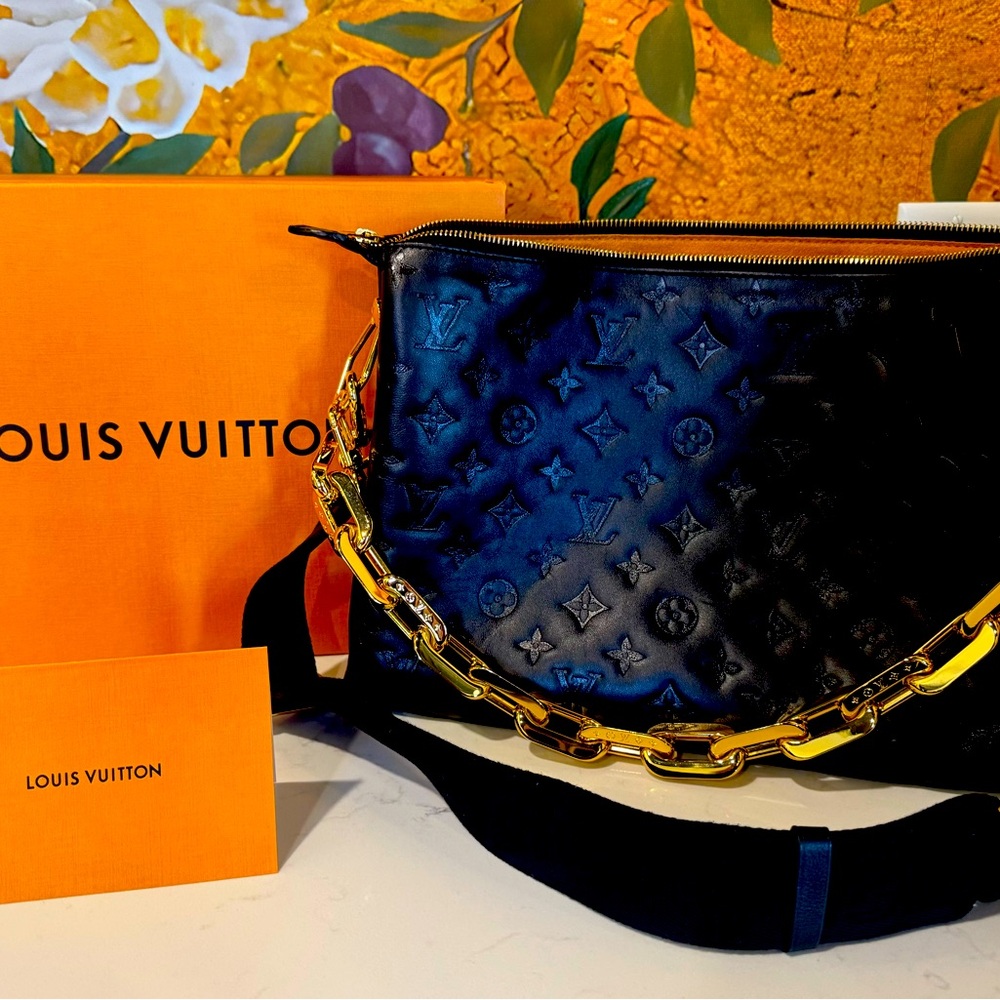 Louis Vuitton Black Noir and Gold Chain Bag